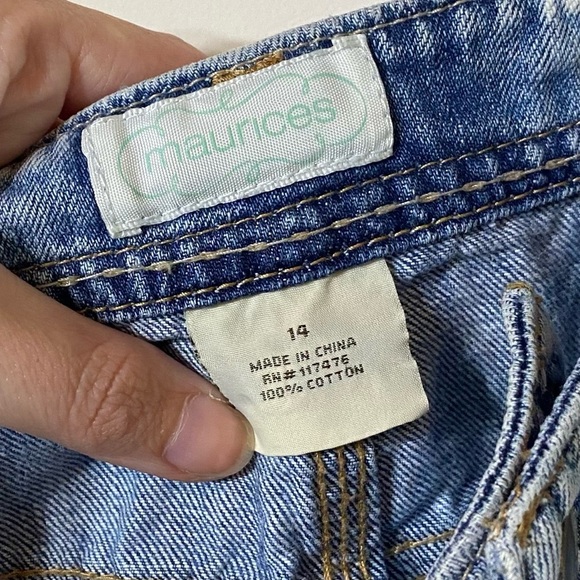 Maurice’s Sz 14 Y2K Fringe Denim Mini Skirt - Picture 3 of 4